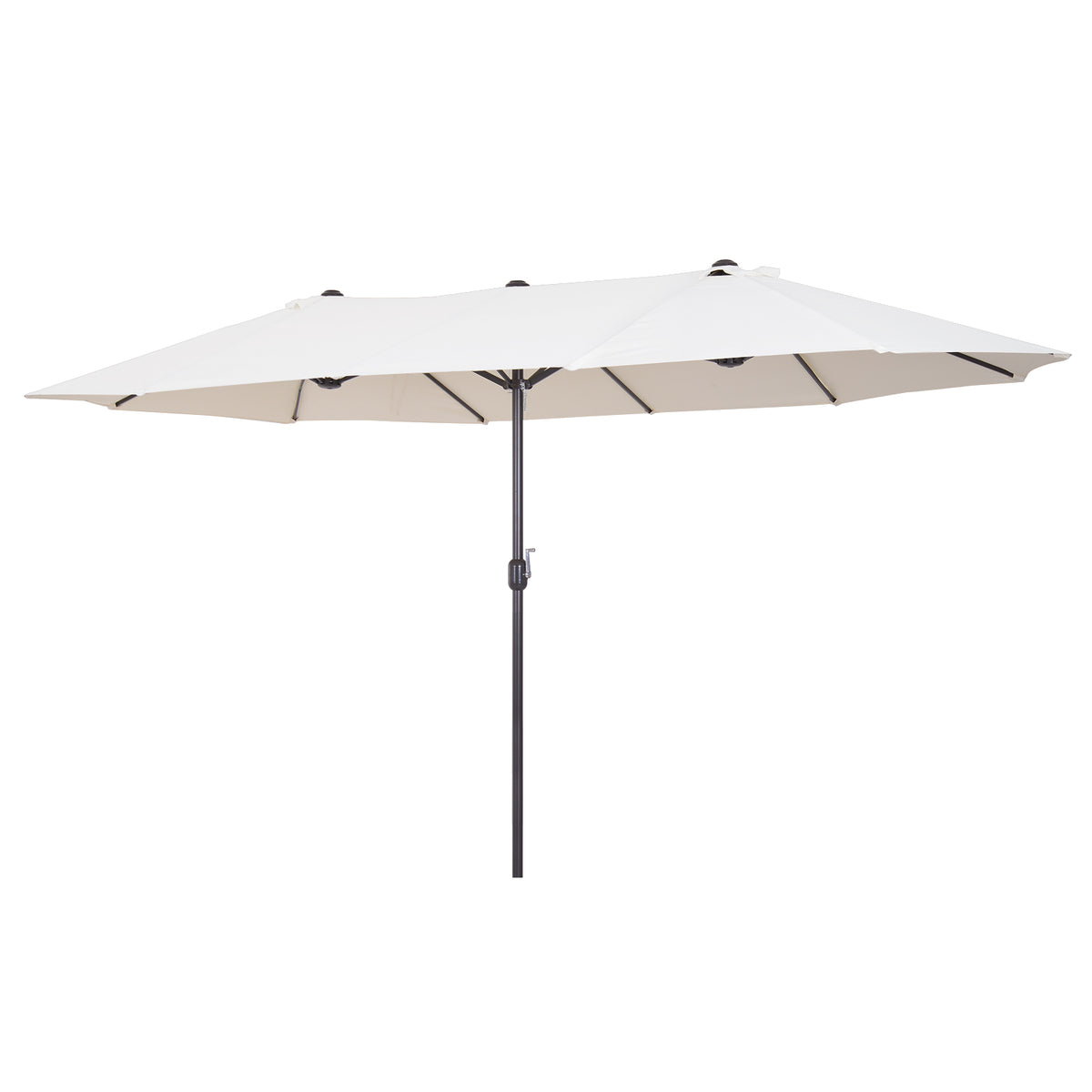 15ft Double-Sided Rectangular Patio Umbrella with Hand Crank