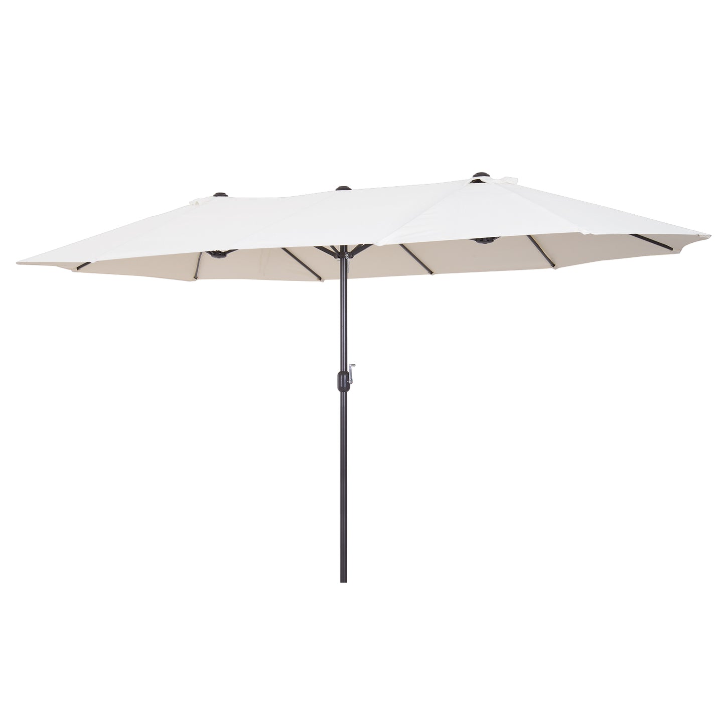 15ft Double-Sided Rectangular Patio Umbrella with Hand Crank
