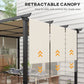 Metal Pergola, Outdoor Pergola with Retractable Canopy, for Garden, Patio, Backyard, Deck