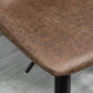 Adjustable Bar Stools Set of 2, Leathaire Swivel Barstools with Back and Footrest, Upholstered Bar Chairs for Kitchen, Dining Room, Home Pub, Brown