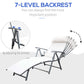 Outdoor Folding Chaise Lounge Chair Steel Portable Recliner with 7 Adjustable Backrest Positions, Red