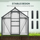 Greenhouse Garden, Green House, Outdoor Greenhouse Kit, PC Board with Sliding Door, 6.2' x 4.3' x 6.6', Grey
