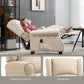 Massage Recliner Chair for Living Room, Push Back Recliner Sofa, Suede Wingback Reclining Chair with Extendable Footrest, Wood Legs, Remote Control, Side Pockets, Beige
