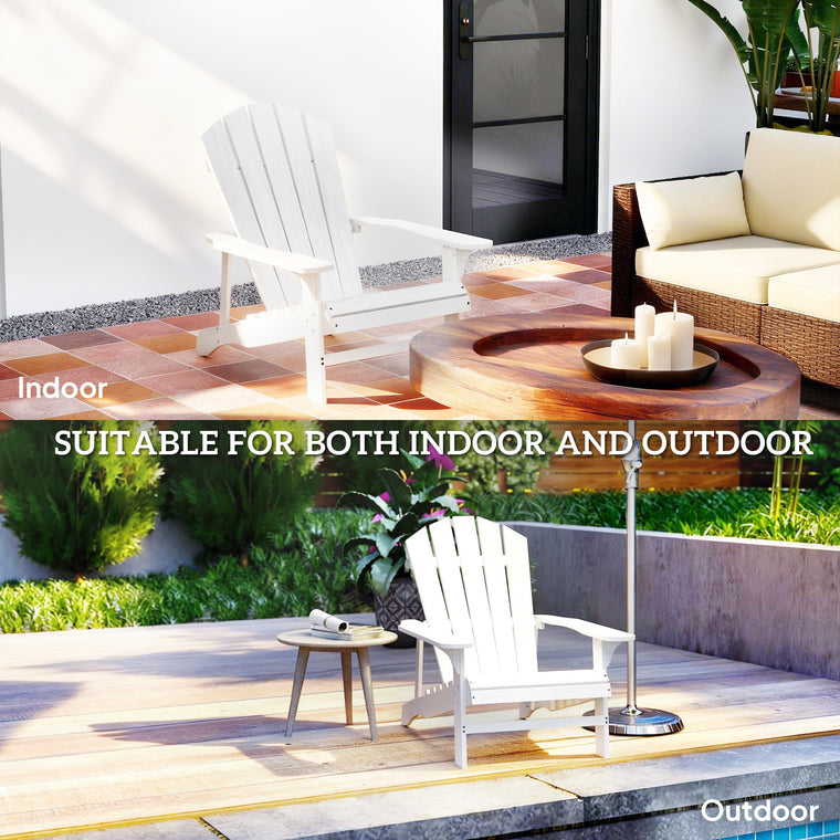 Wood Adirondack Chair with Slatted Design