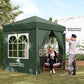 6.6'x6.6' Pop Up Canopy Tent with Sidewalls, Instant Sun Shelter Camping Gazebo with Carry Bag, Dark Green
