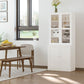 71" Bookcase Storage Cabinet with Doors, Modern Tall Bookshelf with 2 Adjustable Shelves, Display Unit for Study, Living Room, Home Office, White