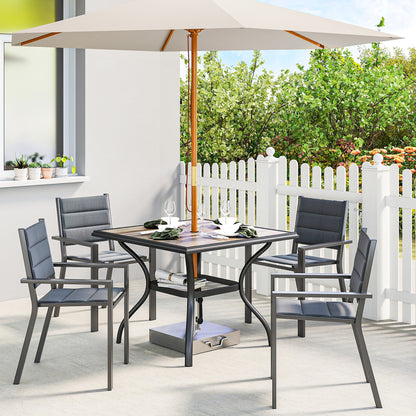 Square Dining Table for 4 with Faux Wood Top
