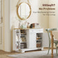 Modern Sideboard Cabinet, 41" Kitchen Buffet Cabinet with Drawer, Adjustable Shelf, 3 Doors for Dining Room, White