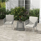 3 Piece Outdoor Patio Bistro Set, Wicker Rattan Furniture with Metal Legs for Garden, Backyard, Light Grey