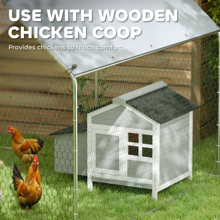6.6' x 6.6' Metal Chicken Coop with Water & UV Protection