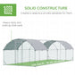 Galvanized Large Metal Chicken Coop Cage Walk-in Enclosure Poultry Hen Run House Playpen Rabbit Hutch with Cover for Outdoor Backyard 9.2' x 24.9' x 6.5' Silver
