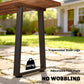 Wood Outdoor Bench for 2 People, 59" Backless Patio Garden Bench with Trapezoidal Steel Legs