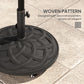 Round Patio Umbrella Base with Wheels, 44 lbs Resin Umbrella Stand Base, 1.3"/1.5"/1.9" Umbrella Poles Black