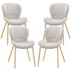 Cushioned Dining Chairs Set of 4 - Cream White