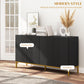Sideboard Storage Cabinet with Adjustable Shelves, Soft-Close Doors, Kitchen Buffet Cabinet for Dining Room, Black