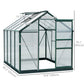 6.2' x 8.3' x 6.6' Clear Polycarbonate Greenhouse, Large Walk-In Green House w/ Slide Door