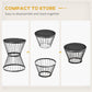 16" Steel Patio Side Table, Garden End Table with Hourglass Design, Accent Table for Outdoor and Indoor Use, Black