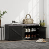 Shoe Storage Bench with Padded Seat, Entryway Bench Holds up to 352 lb, Shoe Organizer, 8 Pairs, Black Wood Grain
