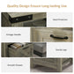 Small Side Table with Storage, Farmhouse End Table with Drawer, Open Shelf and Barn-style Panel, Nightstand for Living Room, Bedroom, Grey