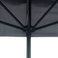 7.5ft Half Umbrella Semi Patio Parasol with Crank Handle, Top Vent for Garden, Balcony- NO BASE INCLUDED, Grey