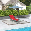 Wine Red 4-Level Adjustable Chaise Lounge with Headrest