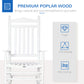 Wooden Outdoor Rocking Chair, Patio Rocking Chair with Slatted High Back and Armrests for Porch, Garden, Lawn, White