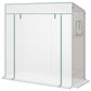 Walk-in Tomato Greenhouse Lean-to Green House with Reinforced PE Cover, Roll-up Door, Mesh Windows, White