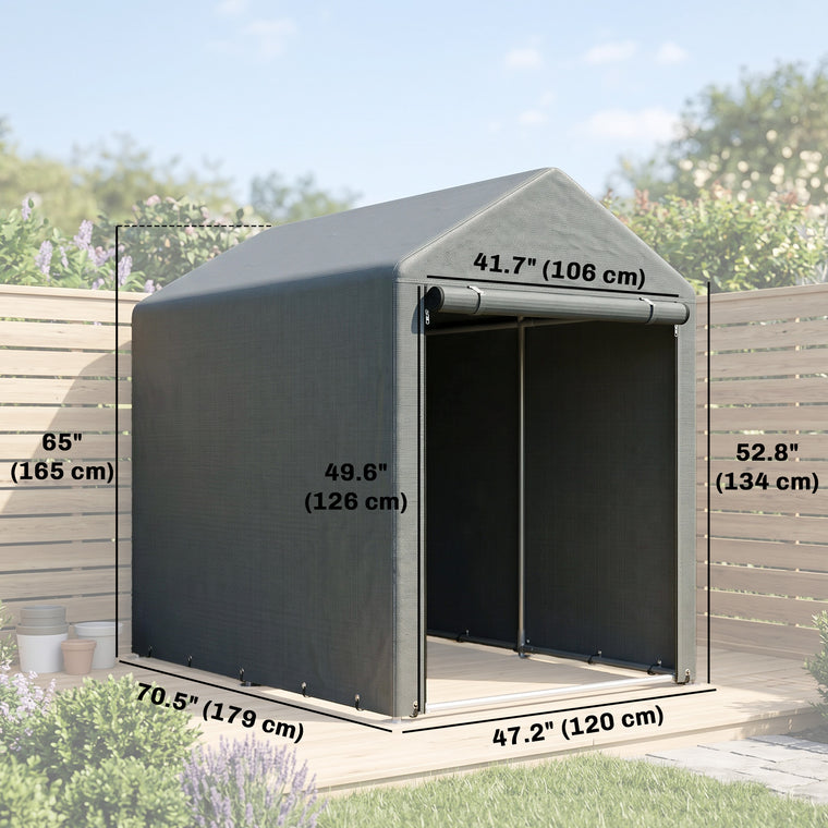 4' x 6' Bike Shed with Roll-Up Door