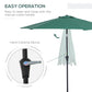 8.5FT Patio Umbrella, Round Garden Parasol with 6 Ribs, Market Sunshade Tilt Canopy w/ Crank Handle for Outdoor, Green