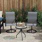 Outdoor Swivel Dining Chairs Set of 2, High Back Swivel Chairs with All Weather Mesh for Deck, Backyard, Poolside, Grey