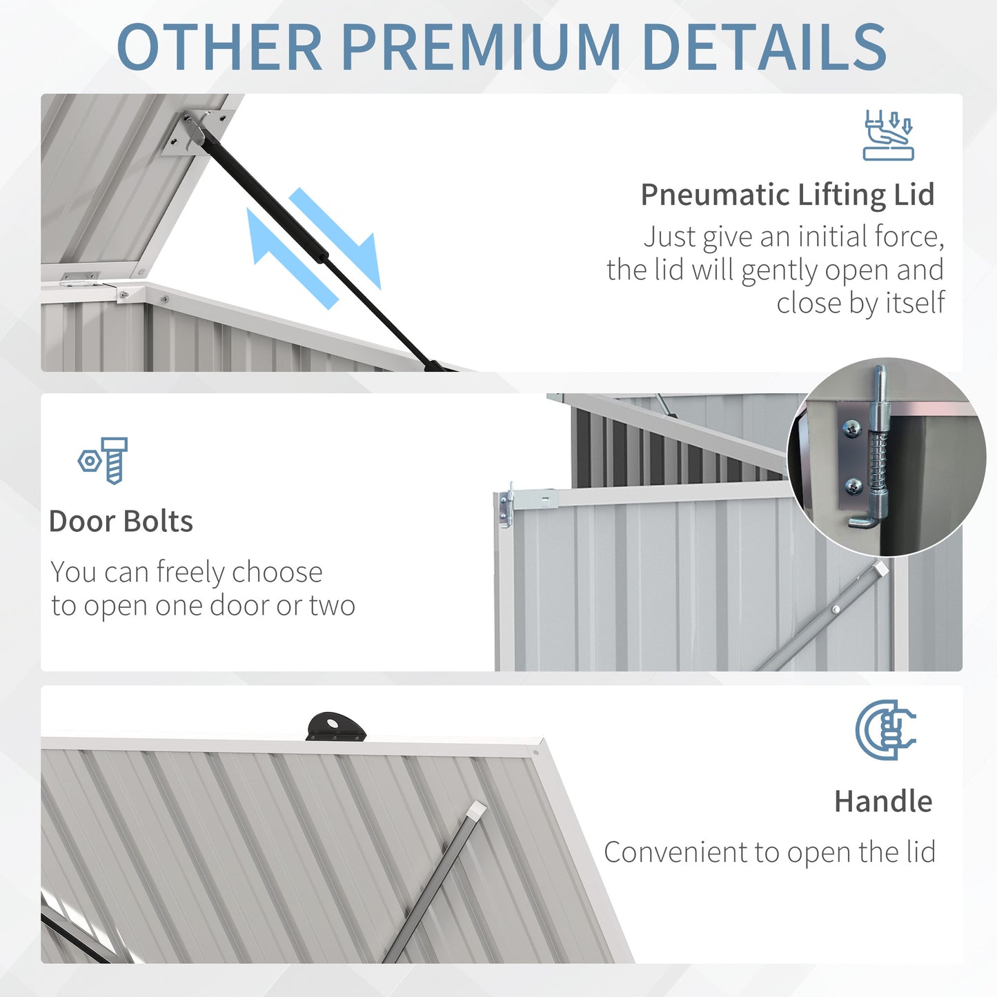 5ft x 3ft Outdoor Storage Shed, Garbage Bin Shed Organizer with Lockable Double Doors and Openable Lid