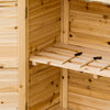 Compact Wood Potting Shed Cabinet with Shelf and Double Doors