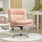 Armless Office Chair, Criss Cross Chair with Adjustable Height & Tilt Function for Home Office, Study, Pink