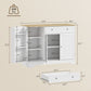 Modern Sideboard Cabinet, 41" Kitchen Buffet Cabinet with Drawer, Adjustable Shelf, 3 Doors for Dining Room, White