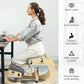 Ergonomic Kneeling Chair, Adjustable Rocking Wood Kneeling Stool, Desk Chair, Improve Posture, Grey
