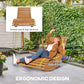 Outdoor Rocking Chair w/ Slatted Seat, Wooden Rocking Chair, 51.2" x 23.6" x 23.6", Light Brown