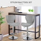 Set of 2 Counter Height Bar Stools Swivel Stool Height Adjustable Bar Chairs with Footrest for Kitchen Dining Home Pub, Grey