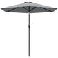 Patio Sun Umbrella, Outdoor Parasol with 6 Ribs, Light Grey