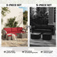 3pcs Modern Rattan Sofa Set, Wicker Patio Furniture Set with Coffee Table, Cushions, Pillows