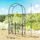 7ft Steel Garden Arch with Gate, Garden Arbor Trellis for Climbing Plants, Roses, Vines, Wedding Arch for Outdoor, Garden, Lawn, Backyard, Black