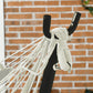 Patio Hammock Chair with Stand, Outdoor Hammock Swing Hanging Lounge Chair with Side Pocket and Headrest, Cream