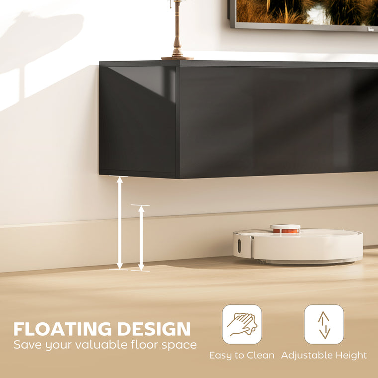 70.9" Floating TV Stand with 2 Flip Doors