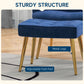 Modern Accent Chair with Ottoman, Upholstered Armchair with Footrest, Gold Metal Legs for Living Room, Bedroom, Dark Blue