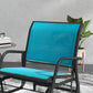 Patio Glider Set of 2 Outdoor Glider Chair with Breathable Mesh Seat & Backrest, Armrests and Metal Frame, Blue