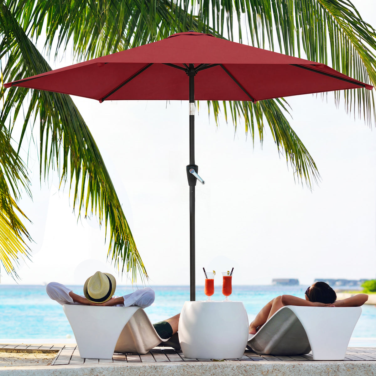 9' Patio Umbrella with 6 Ribs & UV Protection