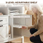 Lateral Filing Cabinet for Letter/A4 Hanging Files, File Cabinet with Open Compartments for Home Office, White