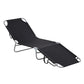Outdoor Folding Chaise Lounge, Reclining Lounge Chair with Adjustable Backrest and Breathable Mesh Fabric, Black