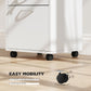 24" Vertical Filing Cabinet with Lockable Drawer, Mobile File Cabinet with 2 Keys, Wheels for Home Office, White