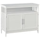 Wooden Sideboard Buffet Cabinet with Open Shelf and 2-Door Storage, White