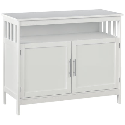 Kitchen Sideboard Buffet with Open Shelf - White